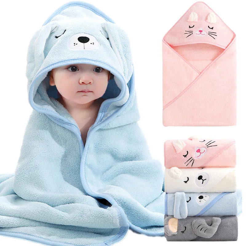 sortie-de-bain-bebe-absorbante-douce-Rose-blanc-bleue-gris